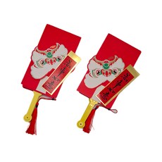扇子紅包 立體醒獅款 - 幸福安康 財源廣進 大吉大利 萬事如意 招財進寶, 2組