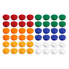 Magpia 彩色圓形磁鐵 無光面 辦公室 冰箱 留言磁鐵, 混和顏色, 48個