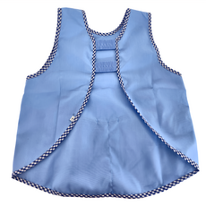 藍色系花邊經典幼兒輕便圍兜 - 波浪藍-8號 台灣製造 Cotton35%+Polyester65%, 波浪藍, 1件, 1件