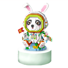 LoZ 微型積木熊貓宇航員 8.5 x 8.5 x 15cm 1100片, 多色, 1盒