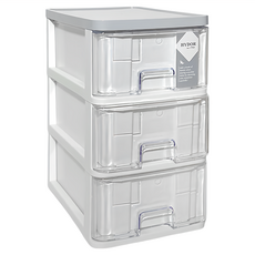 新喜多抽屜盒 26 × 17.5 × 30.2cm 灰色 - 桌面收納好幫手, 3層