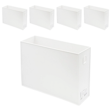 YAMADA 山田化學 多用途收納箱細長型, 320 x 100 x 240mm, 白色, 5個