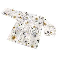 KU.KU Duckbill 酷咕鴨 十二星座反手袖紗布肚衣-1入, 100%純棉, 尺寸03 (0-3個月), 3, 十二星座