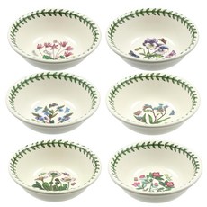 PORTmeIRION 波特玫琳恩 花卉萬用碗套裝, 三色堇 + 雛菊 + 鱗腺杜鵑 + 沼澤勿忘草 + 仙客來花 + 石蠶葉婆婆納, 1組