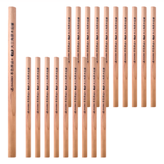 DAIHO 大三角原木2B鉛筆, 一筒20支入, 純原木, 無漆毒, 無鉛毒, 3.0mm筆芯, 單一顏色, 20支