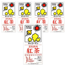 KIKKOMAN 龜甲萬 豆乳 契約栽培丸大豆使用 濃郁的阿薩姆紅茶風味, 1L, 5入