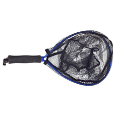 APAJA 超輕量 鋁合金 手撈網 包膠網 彈性扣環, 藍框黑網