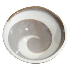 佐和陶瓷 白灰旋三足缽 - 日本製, 180mL, 寬11.5 / 高4.5 (cm), 白色 + 灰色, 1個