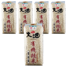 池上多力米 池上大地 有機糙米，保留米糠層及胚芽，富含膳食纖維、蛋白質、維生素B群及E群，台灣台東原產, 1.5kg, 5包