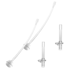 MUGU 沐咕寶貝 寶寶手柄學習杯 220ml 替換吸管, 透明, 2組