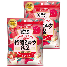 UHA 味覺糖 特濃牛奶糖 草莓味, 58g, 2包