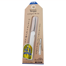 PLUS 普樂士 Twiggy 無蓋式筆型剪刀，弧線刀刃 攜帶式, 象牙色, 1個