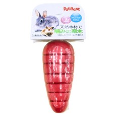 PetBest 維尼兔胡蘿蔔型啃木，100%天然木，小動物用, 1個
