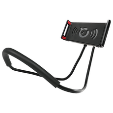 頸掛式懶人支架 黑色 舒適頸部支撐 多角度調整 懶人追劇神器, 1個