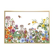 山花爛漫時 70 x 50cm 畫框 花卉藝術掛畫 家居裝飾, 金色