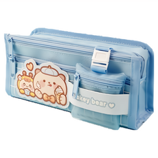 vanibaby 小麻糬大容量多功能筆袋 刨冰藍 可愛造型 學生文具收納, 1個
