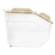 日式翻蓋米糧桶，密封防蟲，防潮卡扣，PP材質，10公斤/15公斤, 31.5 x 27 x 23cm, 灰色, 1個