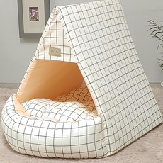 Dooki Pet 寵物牛津布露西三角屋, 象牙色, 1個