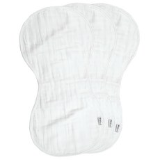 green sprouts 小綠芽 100%有機棉四層細紗布拍嗝巾/枕巾 Set 3件，柔軟親膚，吸水性佳, 純白色, 1組