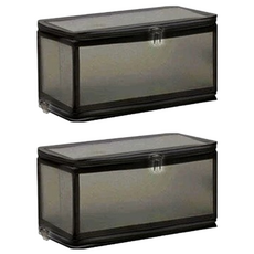 JOEKI 無印風折疊收納箱, 黑色, 2個