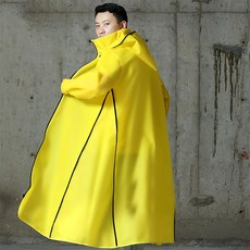 捷華 加長三拉鍊雨衣 XXL，適合身高165~175cm, 黃色