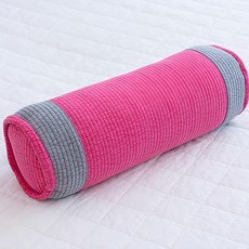 Sarang Yegam 壓紋圓形枕套 100%棉, 大 44 x 17cm, 粉色, 1個