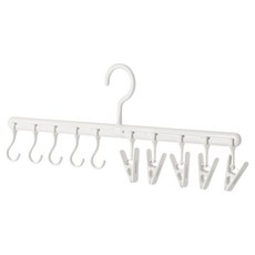 懶角落 帽子排鉤掛架，5夾子+5掛鉤, 1個, 白色