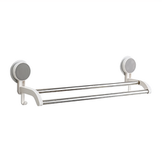 好物良品 免打孔無痕壁掛不鏽鋼抹布毛巾收納掛架 ABS+不鏽鋼, 48.5x14x12cm, 1個, 單色