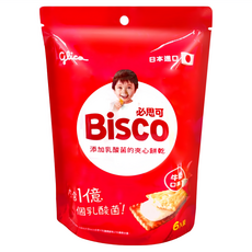glico 格力高 Bisco 必思可 乳酸菌夾心餅乾 牛奶口味, 125.4g, 1袋