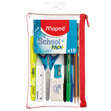 Maped 小學生開學必備文具10件組 混和顏色 小學新生推薦, 1組