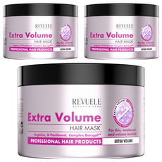 REVUELE 專業沙龍豐盈護髮膜 500ml - 髮根滋養 改善毛躁 蓬鬆豐盈, 3罐