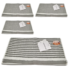 MORINO 摩力諾 抗菌防臭條紋方巾 棉紗 35 x 33cm, 顏色隨機, 4條