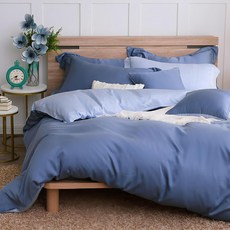 鴻宇寢飾 300支萊賽爾天絲兩用被套, 180x210cm, 雙人, 波納藍