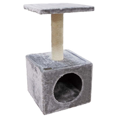 doter 寵愛物語 雙層方屋貓跳台, 灰色 + 米色, 1個