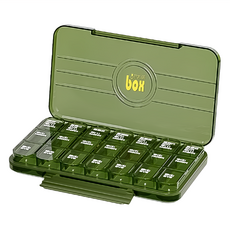 攜帶型藥盒 21格 23 x 13 x 3cm 綠色, 1個