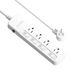 Kinyo 4開4插安全延長線 9呎, 274.3cm, 單色, 1個