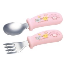 Skater 不鏽鋼彎柄湯叉組, 1組, 湯匙 + 叉子, Sanrio 美樂蒂