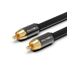 POLYWELL 寶利威爾 RCA 數位同軸音源線 BRAID版 公對公 75歐姆 2M, PW15-W52-B071, 1條