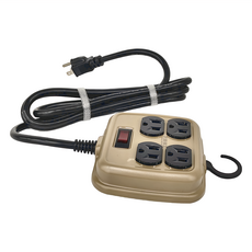 MAX STAR 太星電工 一開四插工業風延長線 1.8M/6尺, 沙棕色, 1個