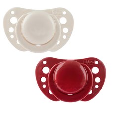 Chicco AIR透氣拇指型矽膠安撫奶嘴2入組, 中, 紅色, 1組