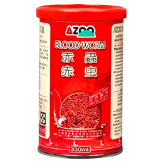 AZOO 赤蟲飼料, 天然高蛋白, 適用於觀賞魚和海洋魚類, 130ml, 1瓶
