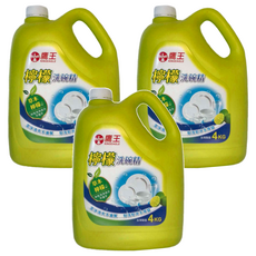 KINGEAGLE 鷹王 檸檬洗碗精, 4kg, 草本檸檬, 潔淨清爽不油膩, 3桶