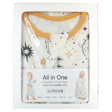 KU.KU Duckbill 酷咕鴨 KUKU PLUS 十二星座成長懶人包巾, 新生兒-24個月 60x32cm, 星辰銀