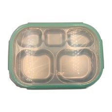 kangovou 小袋鼠不鏽鋼安全分隔餐盤, 薄荷綠, 餐盤, 1個