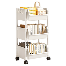 HOUDER 開口移動置物架 無蓋, 白色, 3層