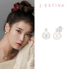 J.ESTINA 女款 仕女珍珠 耳環 + 訊息卡 + 購物袋