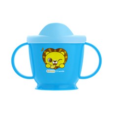 Edison 不鏽鋼學習杯 附蓋子, 藍色獅子款, 240ml, 1個
