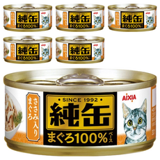 AiXiA 純缶 貓罐頭 添加寡糖與維生素E 鬆軟魚片、凍狀質地 全齡貓皆可食用, 鮪魚 + 雞肉, 65g, 6罐