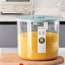 SKY LIFE 手動真空飼料桶 小(23 x 21cm), 6.5L, 綠蓋, 1個