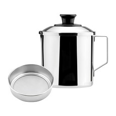 ZEBRA THAILAND 兩用油壺 12公分 不鏽鋼濾油壺, 1個, 1L